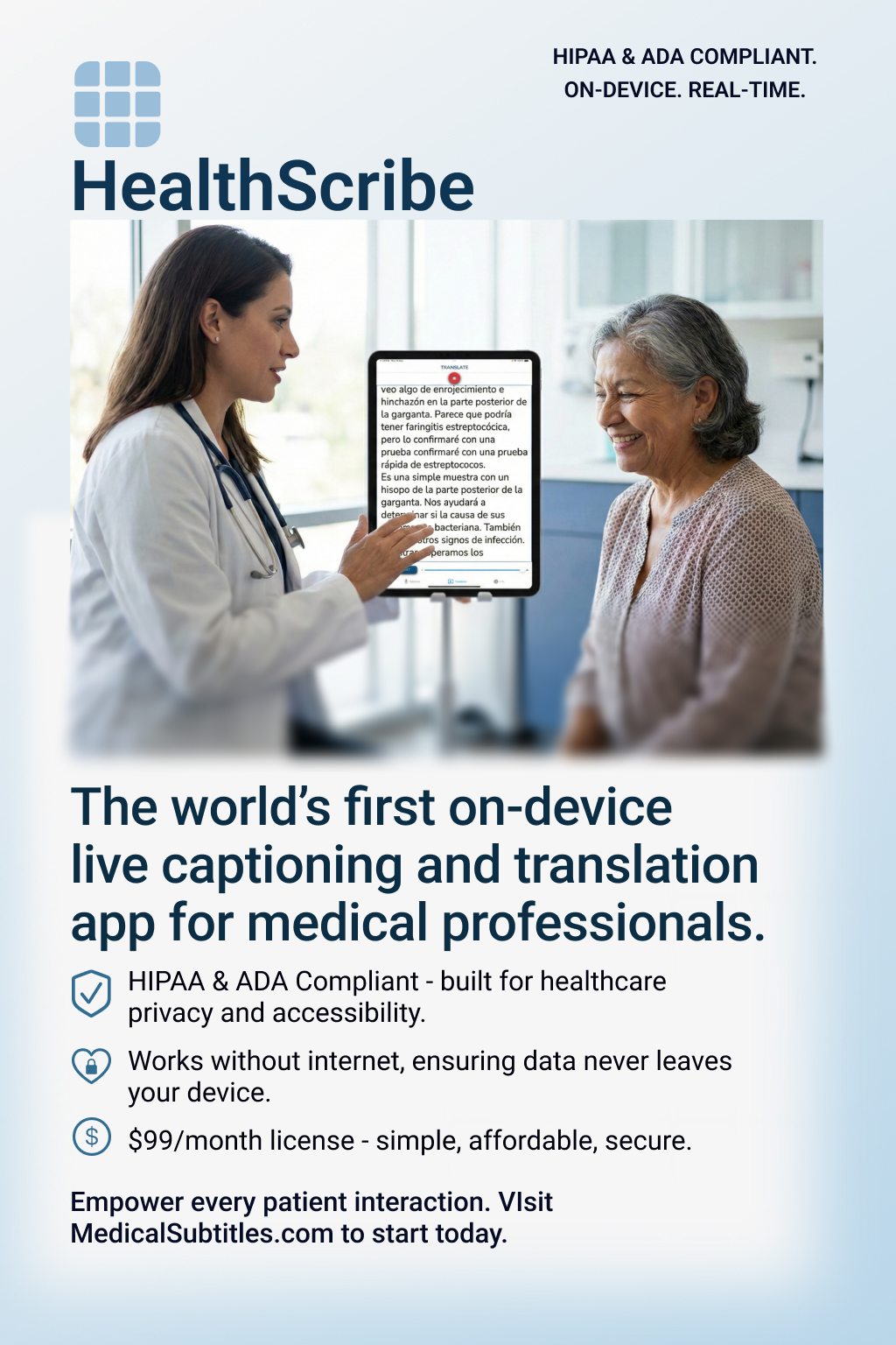 HealthScribe Product Flyer and Feature List